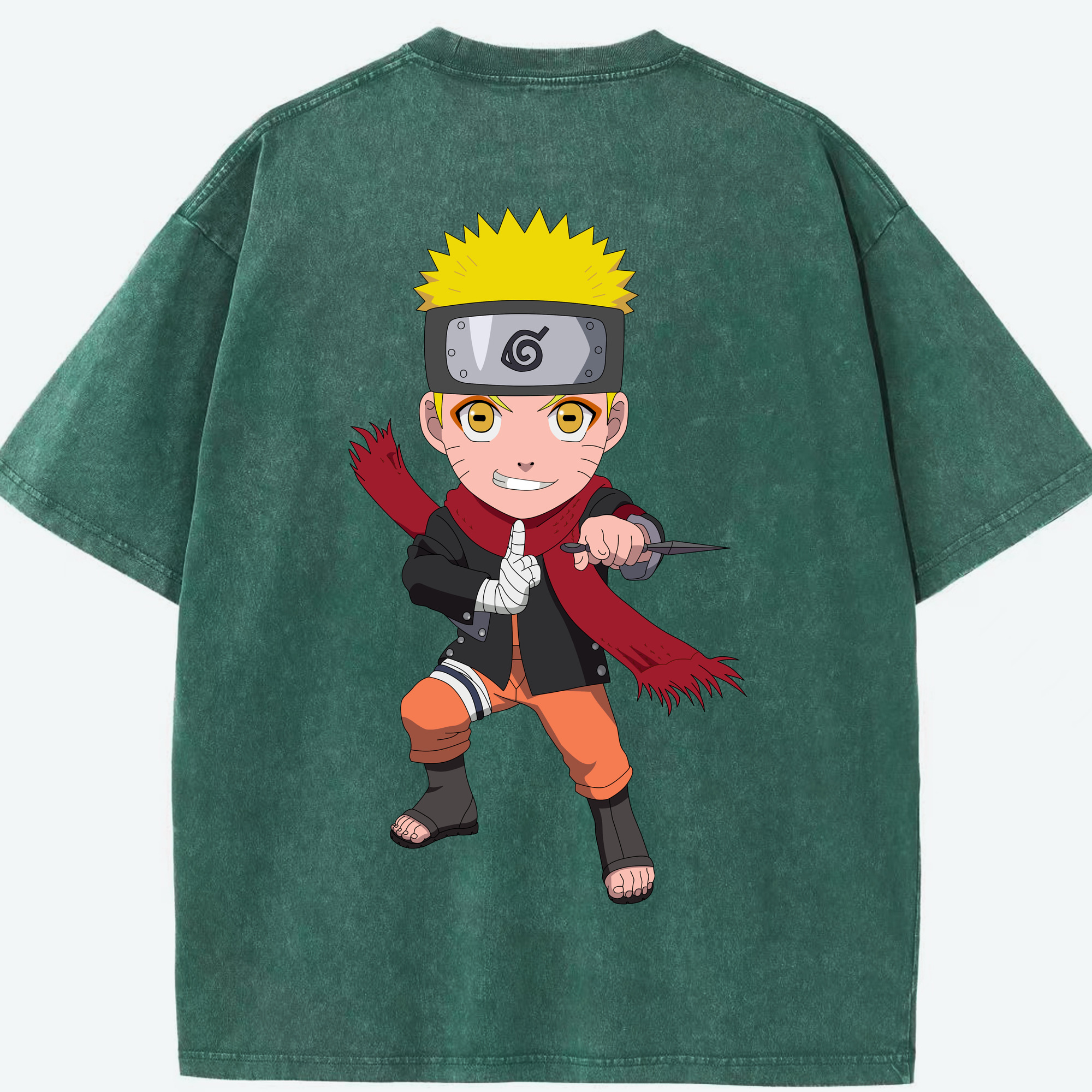 （画像用） NARUTO -ナルト- うずまき ナルト Uzumaki Naruto 綿100% ヴィンテージ風 半袖Tシャツ（背面プリント）